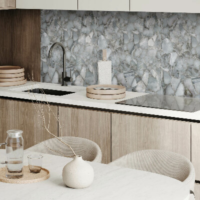 Rectangular bathroom wall panel Stone mosaic with vein patterns