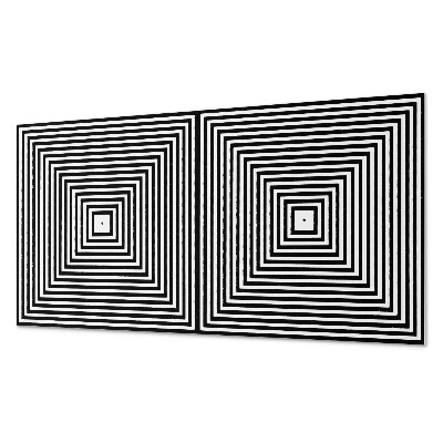 Rectangular wall panel A pattern of concentric lines in squares