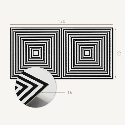 Rectangular wall panel A pattern of concentric lines in squares