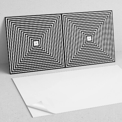 Rectangular wall panel A pattern of concentric lines in squares