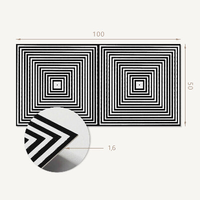 Rectangular wall panel A pattern of concentric lines in squares
