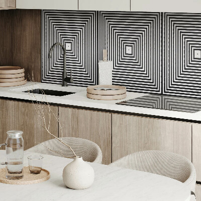 Rectangular wall panel A pattern of concentric lines in squares