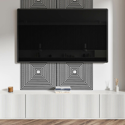 Rectangular wall panel A pattern of concentric lines in squares