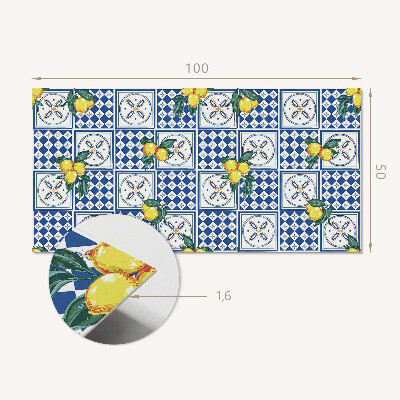 Rectangular wall panel Lemon pattern on tiles