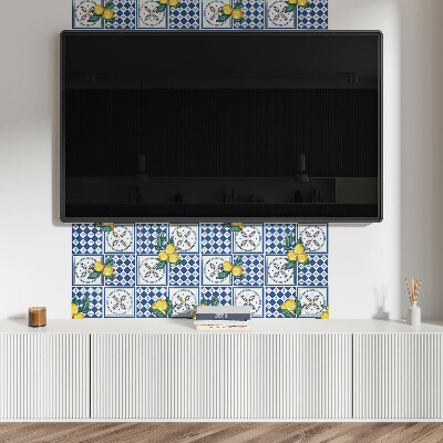 Rectangular wall panel Lemon pattern on tiles