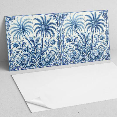 Rectangular wall panel Exotic plant motif