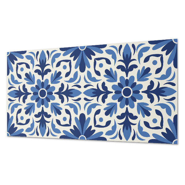 Rectangular bathroom wall panel Floral motif with green leaves