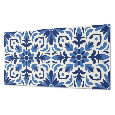 Rectangular bathroom wall panel Floral motif with green leaves