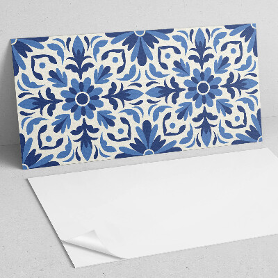 Rectangular bathroom wall panel Floral motif with green leaves