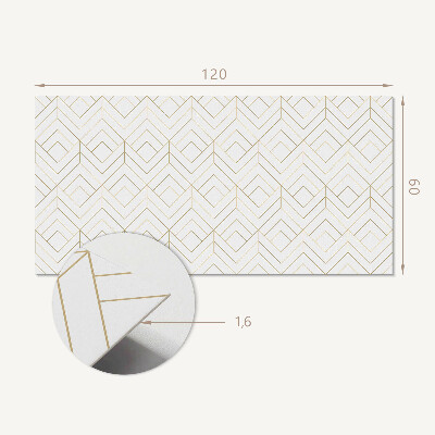 Rectangular bathroom wall panel Geometric style rhombus pattern