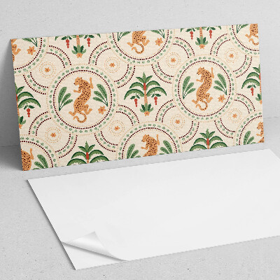Rectangular decorative wall panel Tropical leopard motif