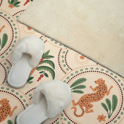 Rectangular decorative wall panel Tropical leopard motif