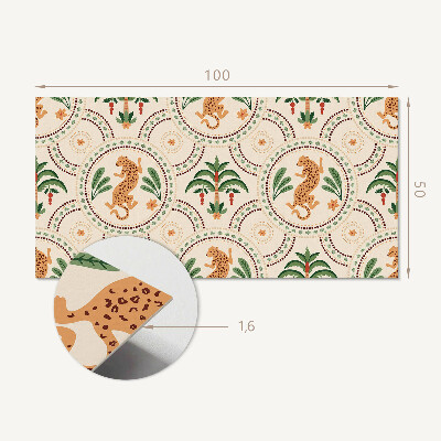 Rectangular decorative wall panel Tropical leopard motif