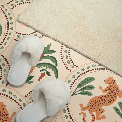 Rectangular decorative wall panel Tropical leopard motif