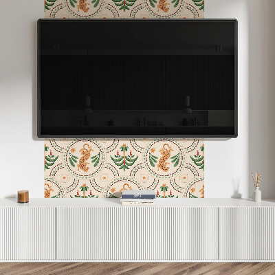 Rectangular decorative wall panel Tropical leopard motif