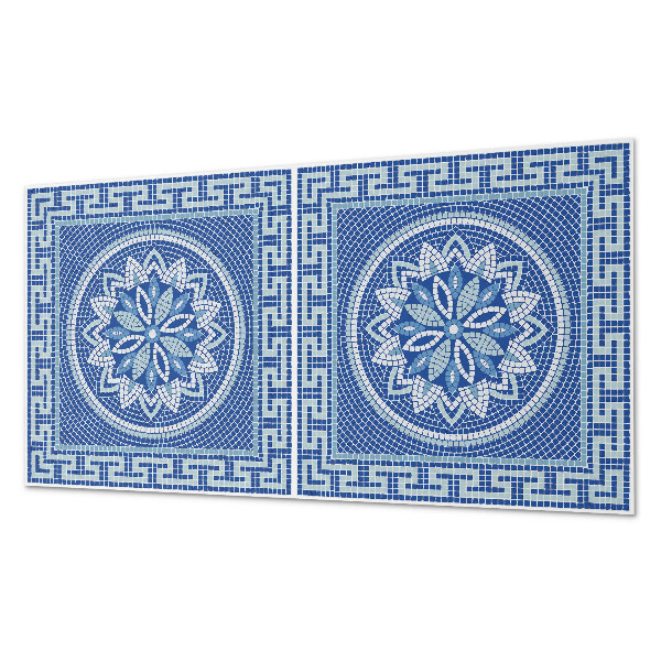 Rectangular bathroom wall panel Floral mosaic pattern