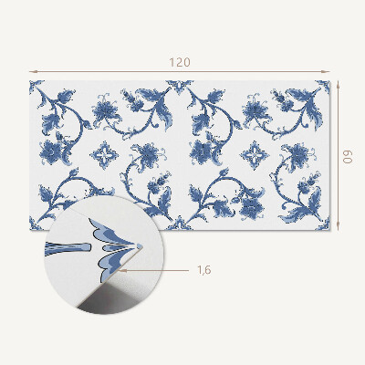 Rectangular bathroom wall panel Floral motif