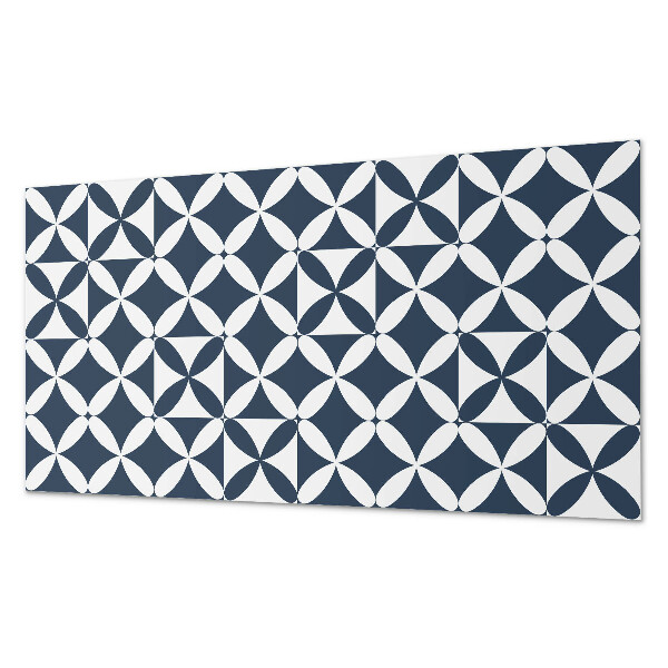 Rectangular bathroom wall panel Floral motif in geometric shapes