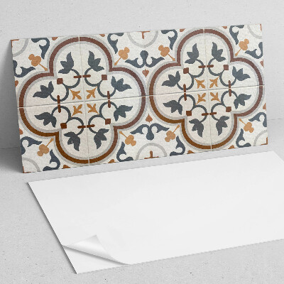 Rectangular wall panel Checkered floral motif