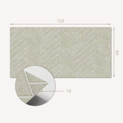 Rectangular bathroom wall panel Herringbone pattern