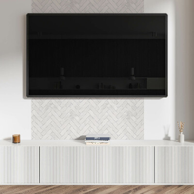 Rectangular bathroom wall panel Herringbone pattern in three dimensions