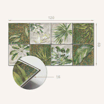 Rectangular wall panel Mosaic leaves from nature