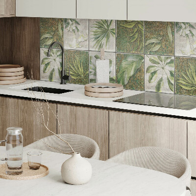Rectangular wall panel Mosaic leaves from nature