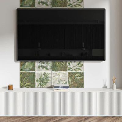 Rectangular wall panel Mosaic leaves from nature