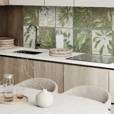 Rectangular wall panel Mosaic leaves from nature