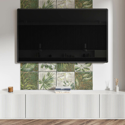 Rectangular wall panel Mosaic leaves from nature