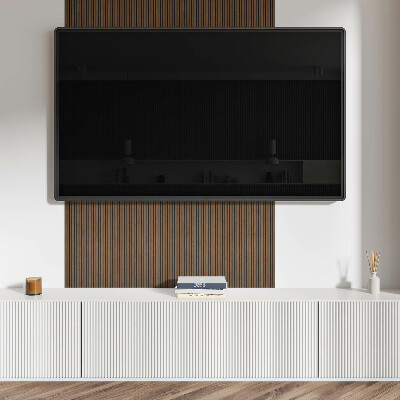 Rectangular bathroom wall panel Vertical boards in a natural style