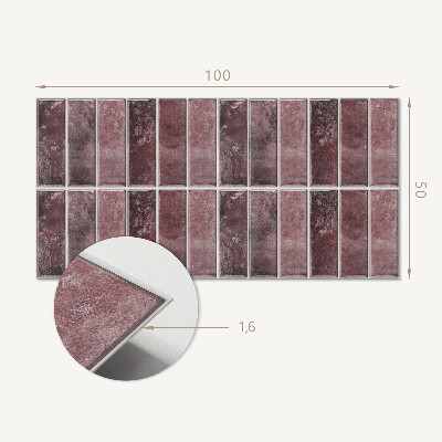 Rectangular wall panel Mosaic vertical stripes
