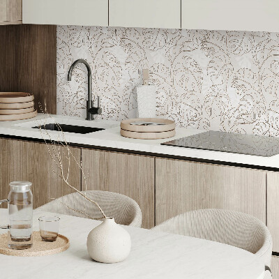 Wall panel square Leaf motif in organized shapes