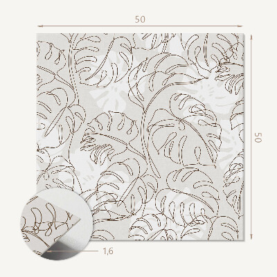 Wall panel square Leaf motif in organized shapes