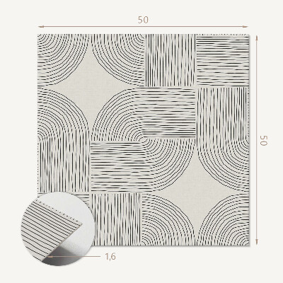 Wall panel square Abstract lines in geometric style