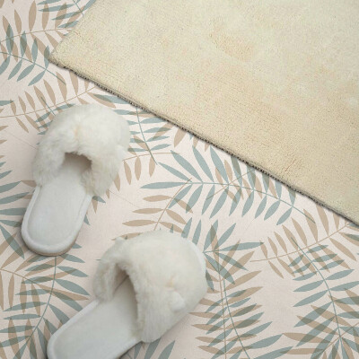 Wall panel square Leafy pattern in muted tones