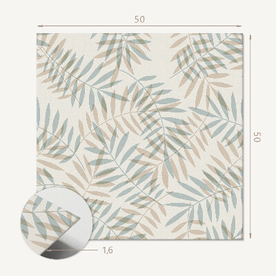 Wall panel square Leafy pattern in muted tones