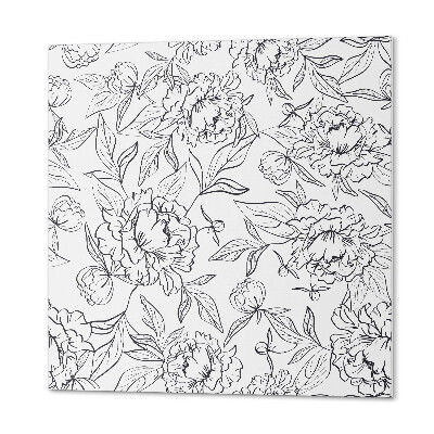 Pvc wall panel square A pattern of flowers surrounded by leaves