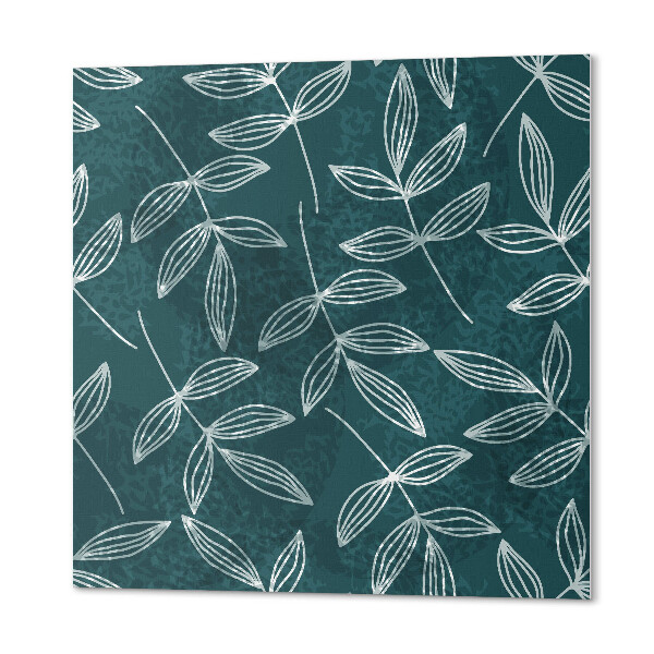 Wall panel square Leaves with a textured background