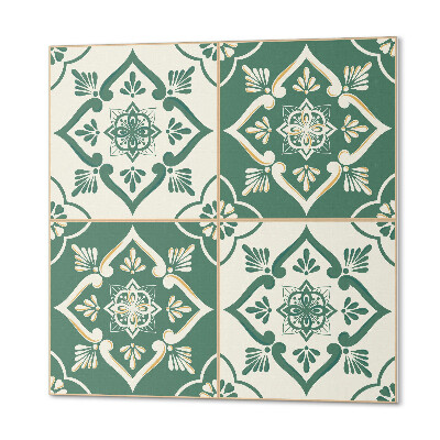 Wall panel square Floral pattern on glaze