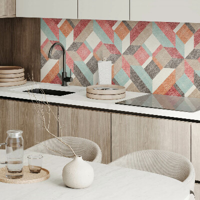 Wall paneling Multicolored figures in geometric form