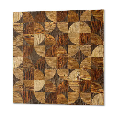 Wall panel square Wooden motif in geometric style