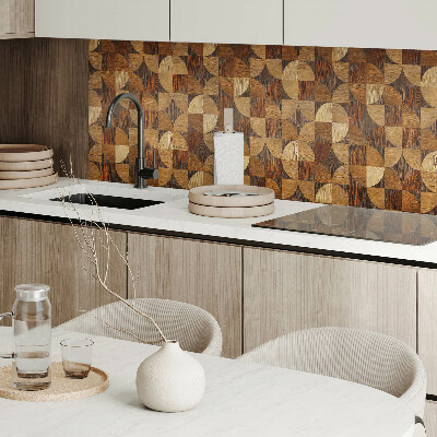 Wall panel square Wooden motif in geometric style