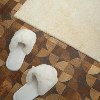 Wall panel square Wooden motif in geometric style