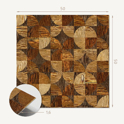 Wall panel square Wooden motif in geometric style