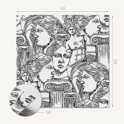 Pvc wall panel square Graphics inspired by classical sculptures