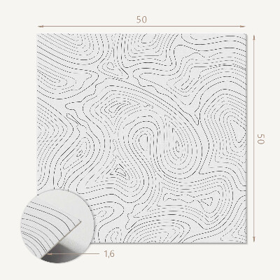 Wall panel square Lines in a wavy abstract style