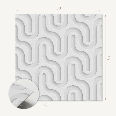Wall panel square Waves in 3D Effect