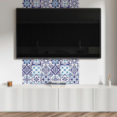 Wall paneling Tiled motifs in geometric shapes