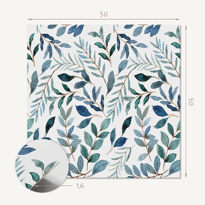 Wall panel square Leaves on a plain background